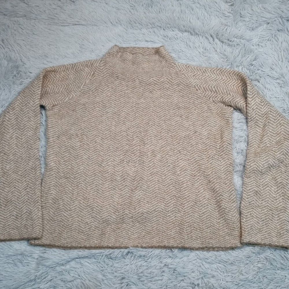 Max Edition Sweater Mens M Biege Chevron Preppy‎ Casual Comfort Soft Career